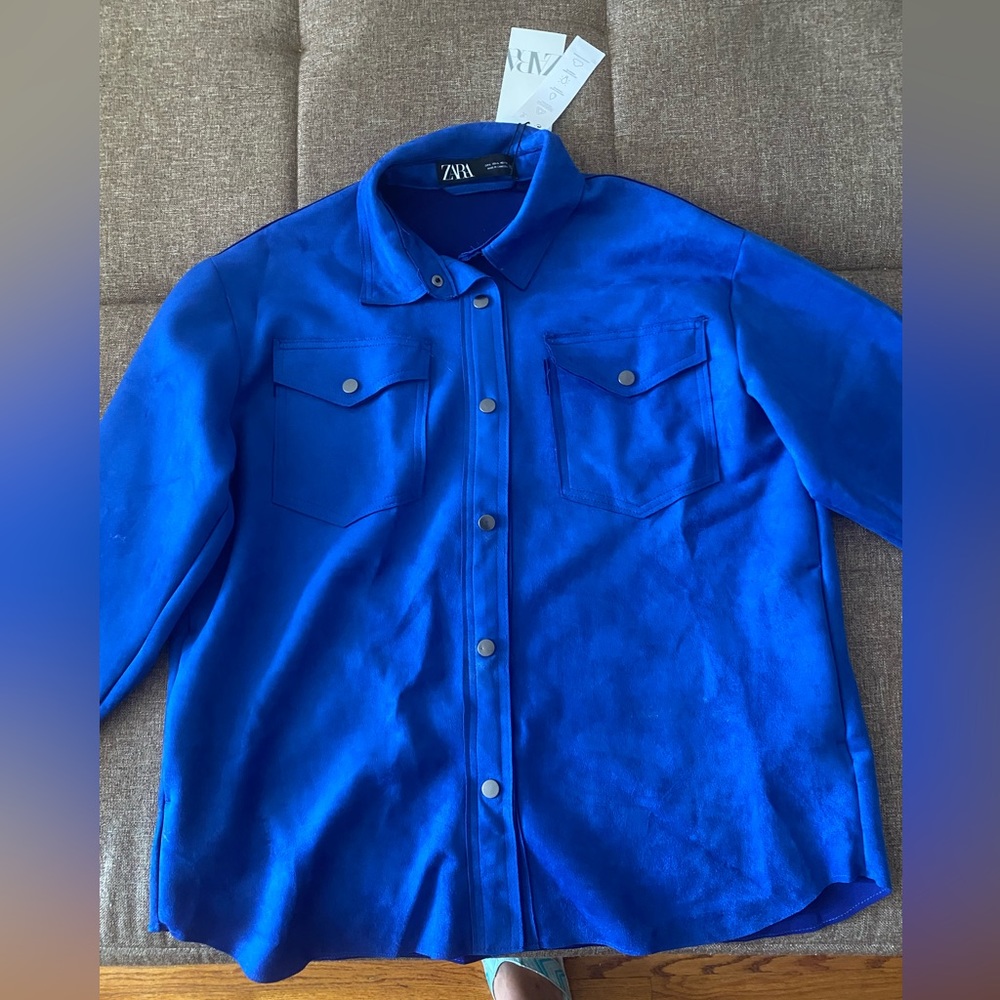 Beautiful Zara royal blue button down top